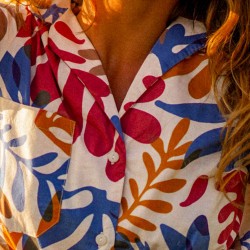 Kelp Off White Poplin Short sleeves Shirt - Outdoor View 6 / 9