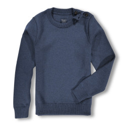 Pull marin en laine mérinos Storm Blue - Packshot 3 / 7