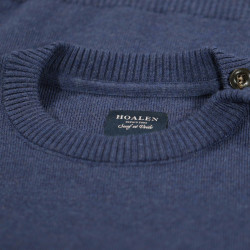 Pull marin en laine mérinos Storm Blue - Vue détail 3 / 7