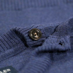 Pull marin en laine mérinos Storm Blue - Vue détail 5 / 7