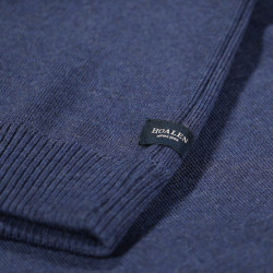 Pull marin en laine mérinos Storm Blue - Vue détail 6 / 7
