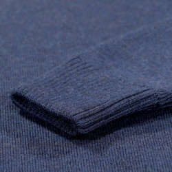 Pull marin en laine mérinos Storm Blue - Vue détail 7 / 7
