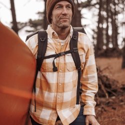 Yellow Vichy Medium flannel Long sleeves Shirt - Outdoor View 3 / 9