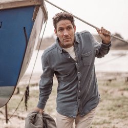 Night Blue Slub fleece Shirt - Outdoor View 7 / 10