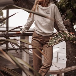 Shell White Slub jersey Sweatshirt - Outdoor View 8 / 7