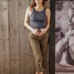 Night Blue Heavy ribbed jersey Tank top - Outdoor View 6 / 6