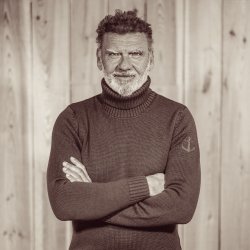 Taupe Merino wool Sweater - Outdoor View 6 / 7