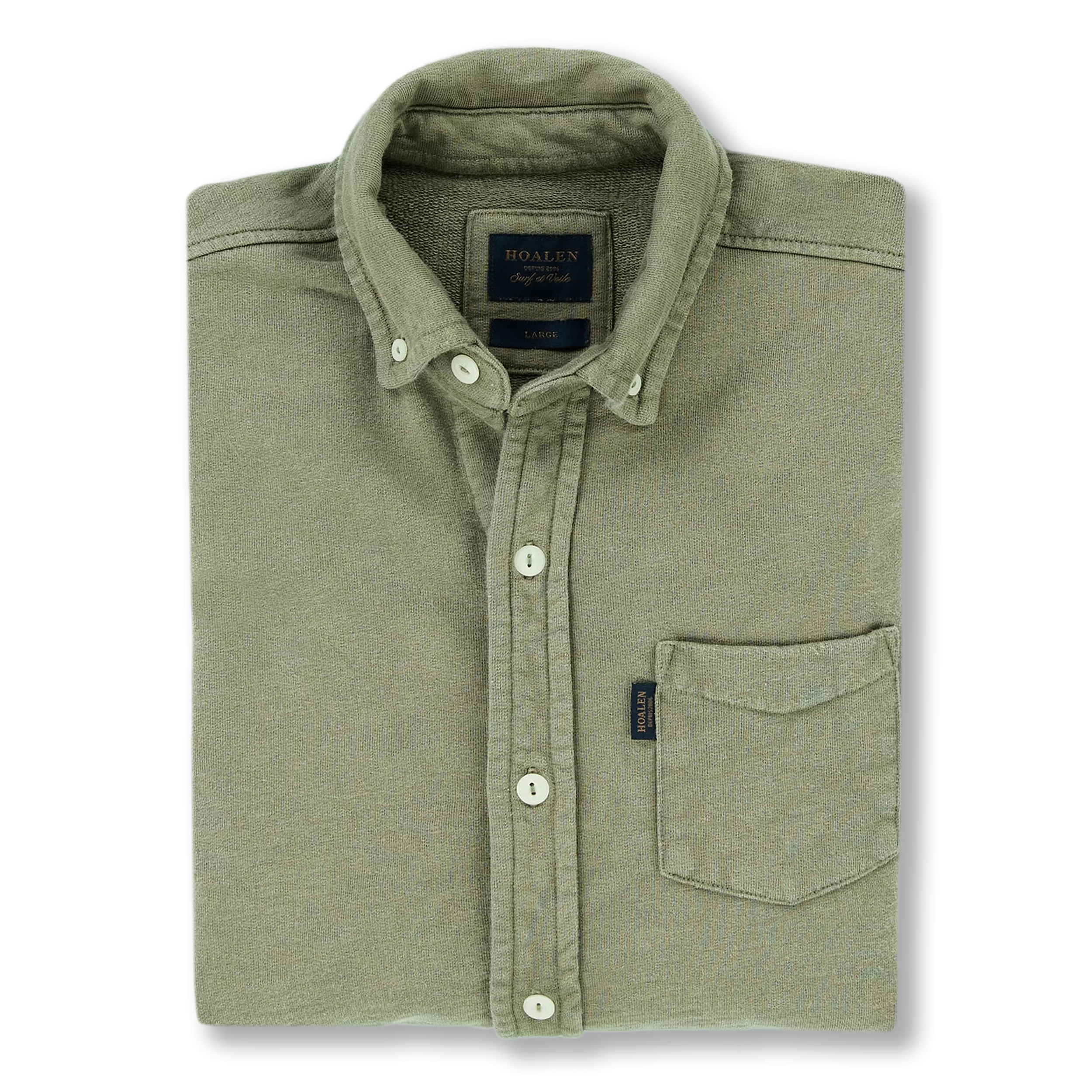 Chemise molleton flammé Olive Green - Packshot 1 / 5
