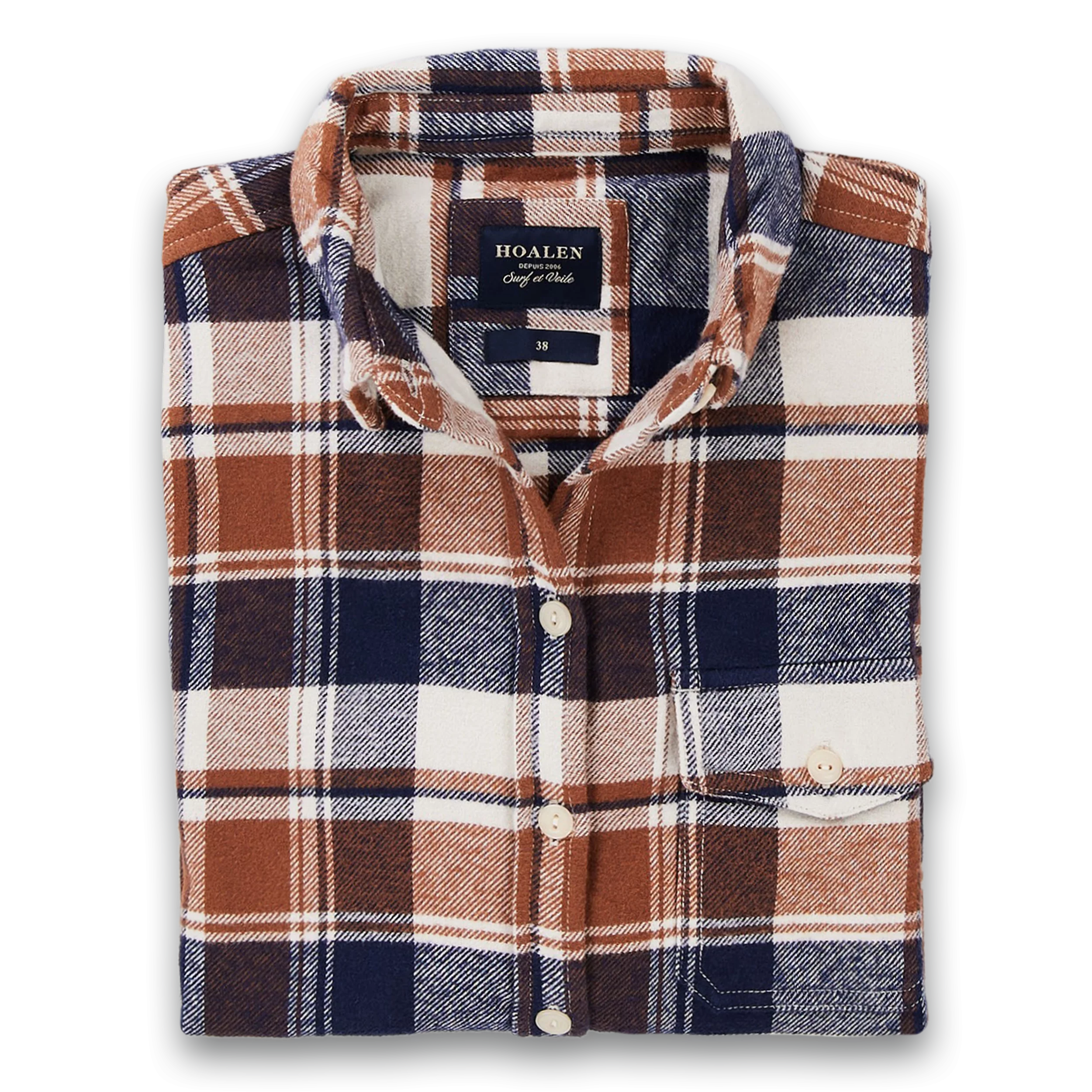 Chemise à carreaux en flanelle Camel Checks - Packshot 1 / 8
