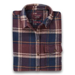 Chemise à carreaux flanelle medium Blue Burgundy Checks - Packshot 1 / 1