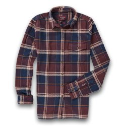 Chemise à carreaux flanelle medium Blue Burgundy Checks - Packshot 2 / 6