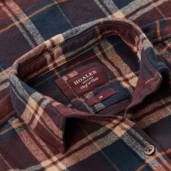 Chemise à carreaux flanelle medium Blue Burgundy Checks - Vue détail 3 / 6