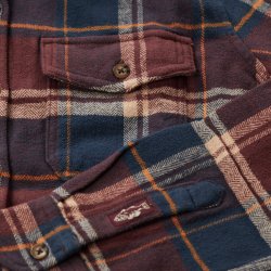 Chemise à carreaux flanelle medium Blue Burgundy Checks - Vue détail 5 / 6