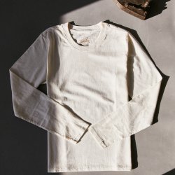 Off White Plain round neck Long sleeves T-Shirt - Outdoor View 5 / 5