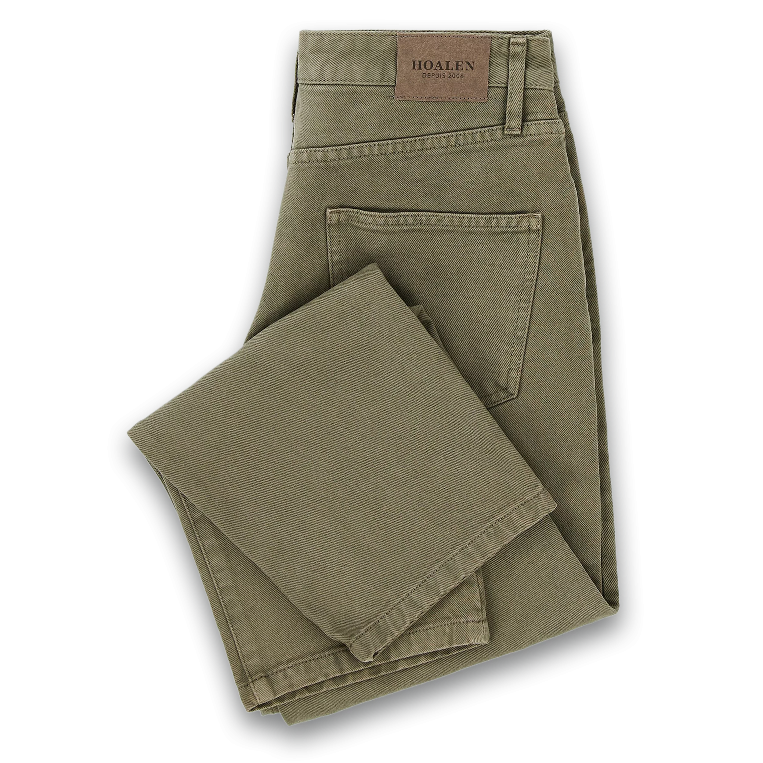 Jeans coupe droite taille moyenne Olive Green - Packshot 1 / 8