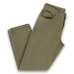 Jeans coupe droite taille moyenne Olive Green - Packshot 2 / 8