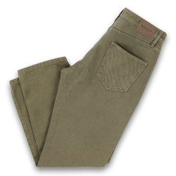 Jeans coupe droite taille moyenne Olive Green - Packshot 3 / 8