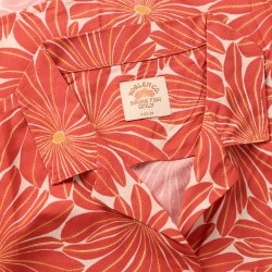 Red Flower in lightweight viscose  Short sleeves Shirt - Detail View 3 / 5