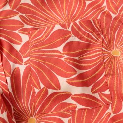 Red Flower in lightweight viscose  Short sleeves Shirt - Detail View 4 / 5
