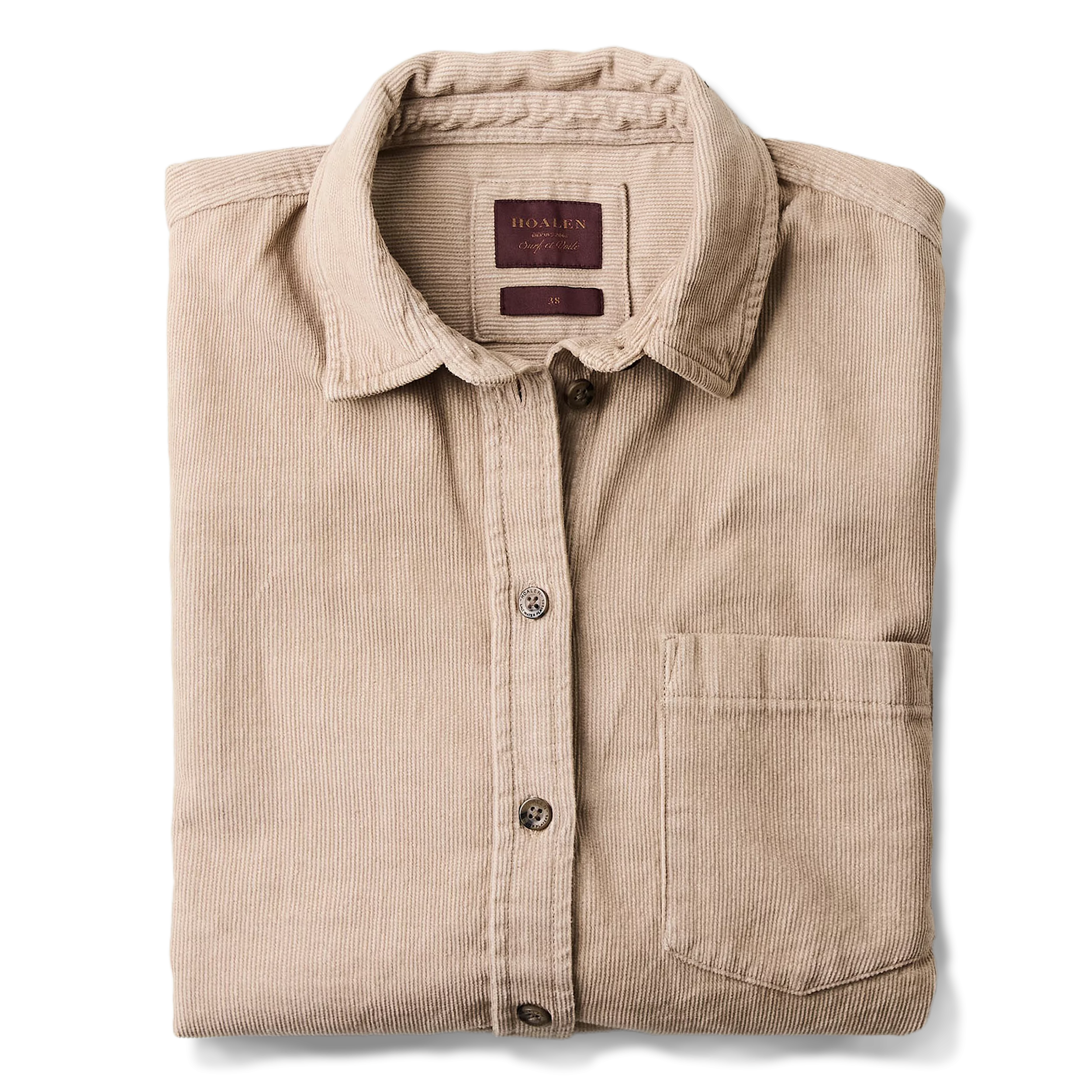 Chemise en velours Camel - Packshot 1 / 6