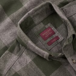 Chemise à carreaux en flanelle Kaki Vichy - Vue détail 3 / 5