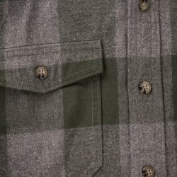 Chemise à carreaux en flanelle Kaki Vichy - Vue détail 5 / 5