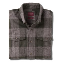 Chemise à carreaux en flanelle Kaki Vichy - Packshot 1 / 1