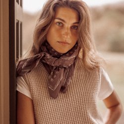 Dark Beetroot Scarf - Outdoor View 2 / 6