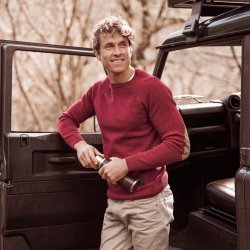 Pull en laine mérinos extrafine Burgundy - Vue extérieure 2 / 7