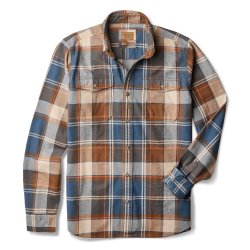 Chemise à carreaux en flanelle Blue Orange Checks - Packshot 2 / 7