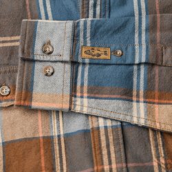 Chemise à carreaux en flanelle Blue Orange Checks - Vue détail 3 / 7