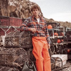 Chemise à carreaux en flanelle Orange Checks - Vue extérieure 3 / 8