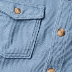 Surchemise en twill épais Fog Blue - Vue détail 3 / 9