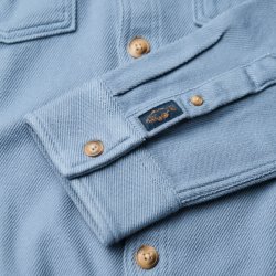 Surchemise en twill épais Fog Blue - Vue détail 5 / 9