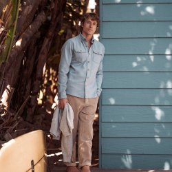 Surchemise en twill épais Fog Blue - Vue extérieure 2 / 9