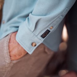 Surchemise en twill épais Fog Blue - Vue extérieure 3 / 9