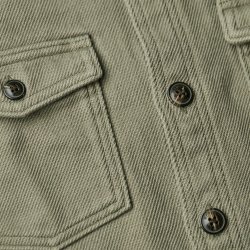 Surchemise en twill Olive Green - Vue détail 4 / 7