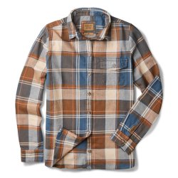 Chemise à carreaux en flanelle Blue Orange Checks - Packshot 2 / 7