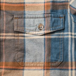 Chemise à carreaux en flanelle Blue Orange Checks - Vue détail 4 / 7
