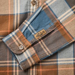 Chemise à carreaux en flanelle Blue Orange Checks - Vue détail 5 / 7