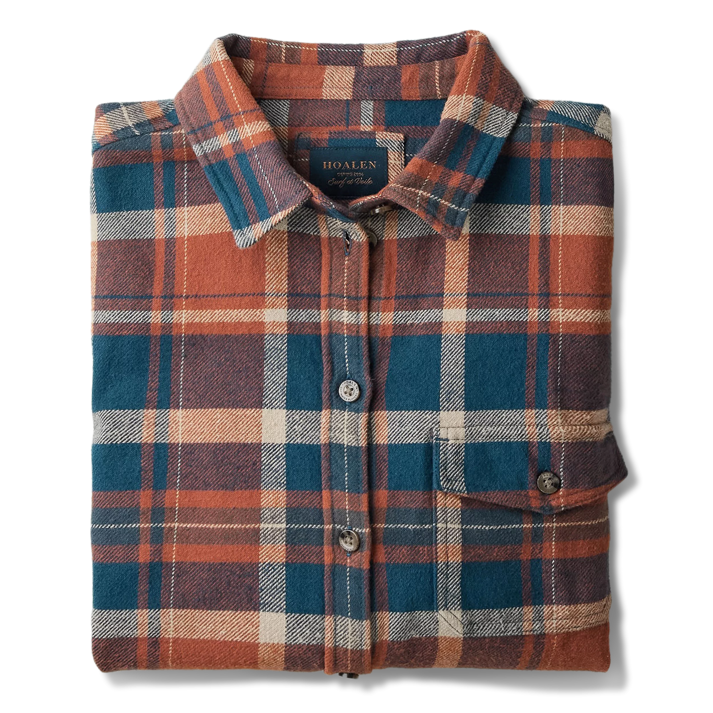 Chemise à carreaux en flanelle Orange Checks - Packshot 1 / 7