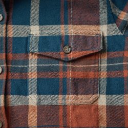 Chemise à carreaux en flanelle Orange Checks - Vue détail 5 / 7