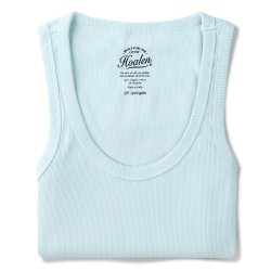 Débardeur en coton biologique à fines côtes. Light Blue - Packshot 1 / 1