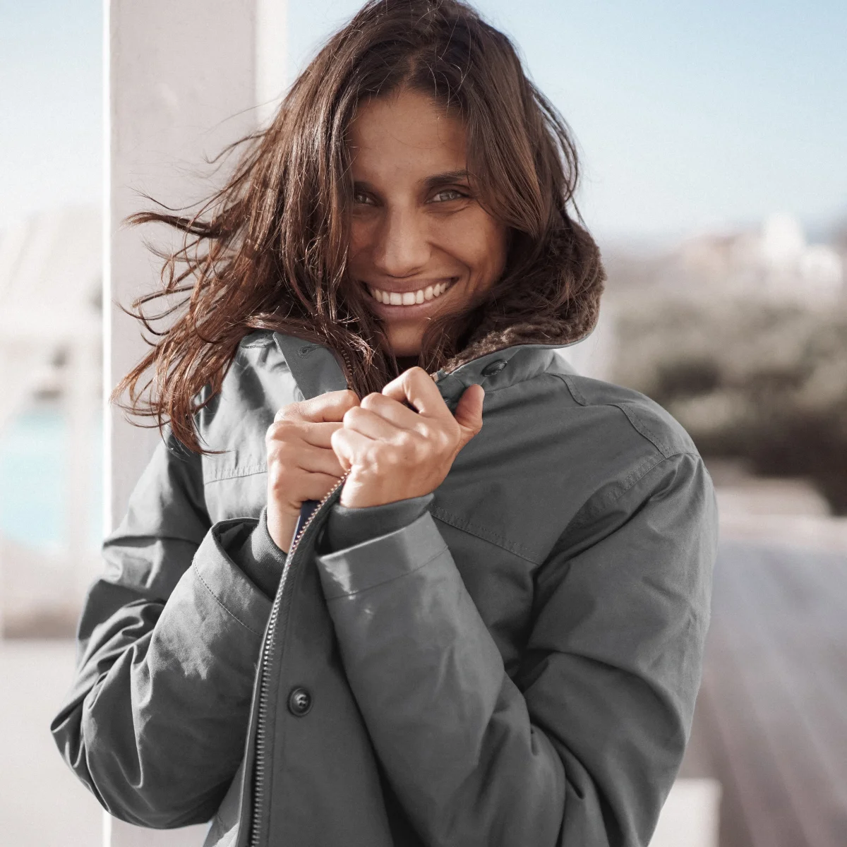 Manteau parka fourrée